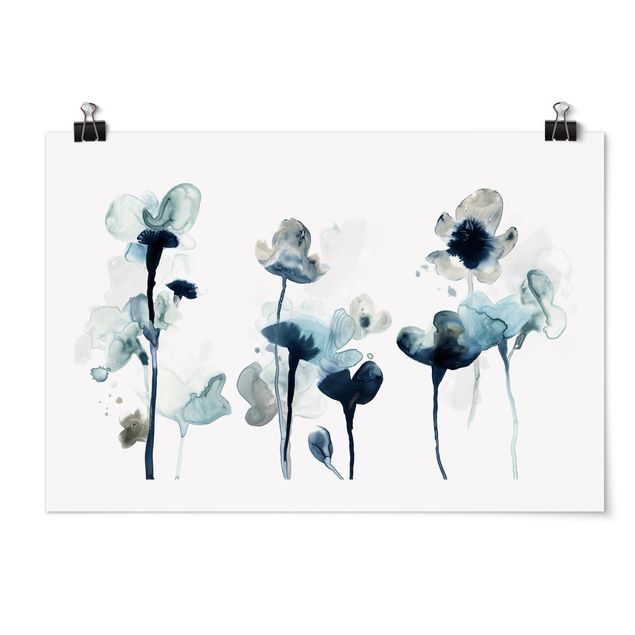 Wandbilder Blumen Mitternachtsblüten Trio
