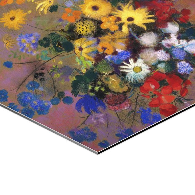 Bilder Hexagon Odilon Redon - Blumen in einer Vase