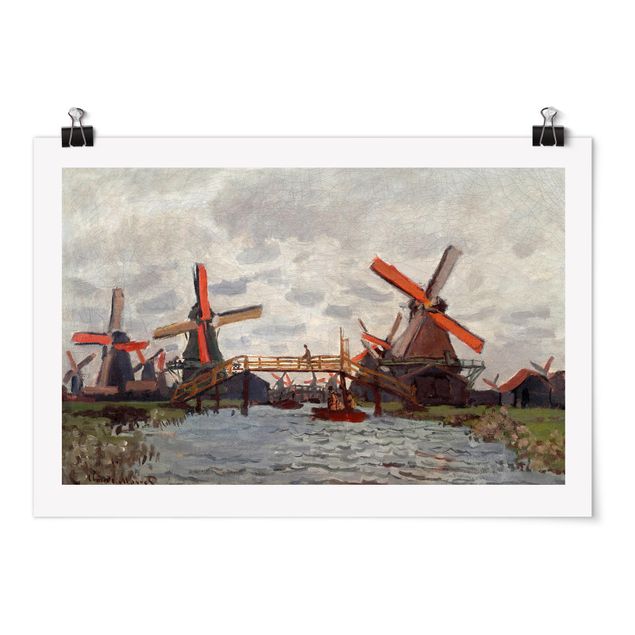 Kunstdrucke Poster Claude Monet - Windmühlen Zaandam