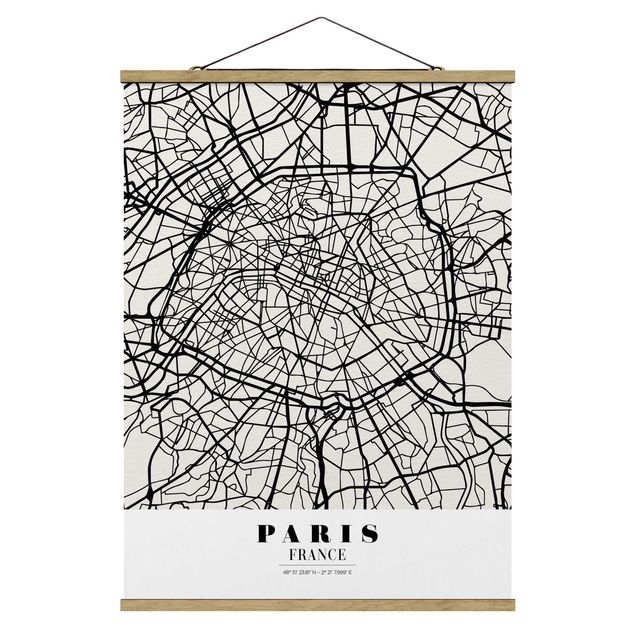 Wandbilder Weltkarten Stadtplan Paris - Klassik