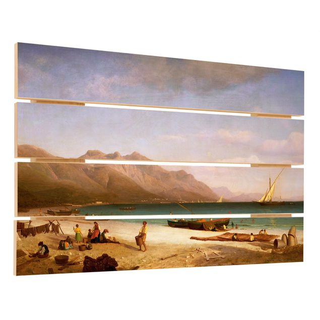 Holzbild maritim Albert Bierstadt - Der Golf von Salerno