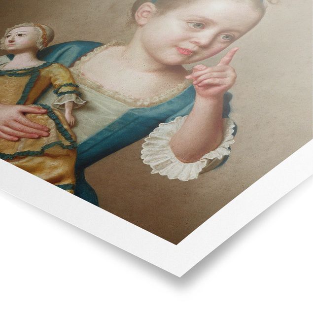 Wandbilder Kunstdrucke Jean Etienne Liotard - Mädchen mit Puppe