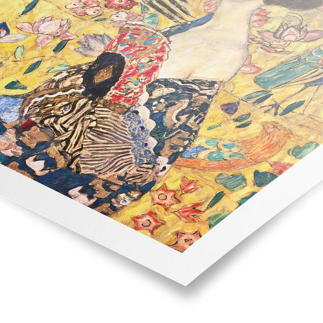Kunstdrucke Poster Gustav Klimt - Dame mit Fächer