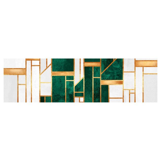 Küchenrückwand - Elisabeth Fredriksson - Emerald und Gold Geometrie