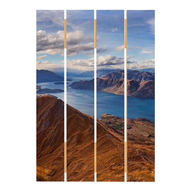 Wandbild Holz Roys Peak in Neuseeland