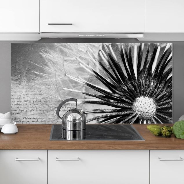 Küche Dekoration Pusteblume Schwarz & Weiß