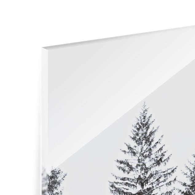 Spritzschutz Glas - Dunkle Winterlandschaft - Quadrat 1:1