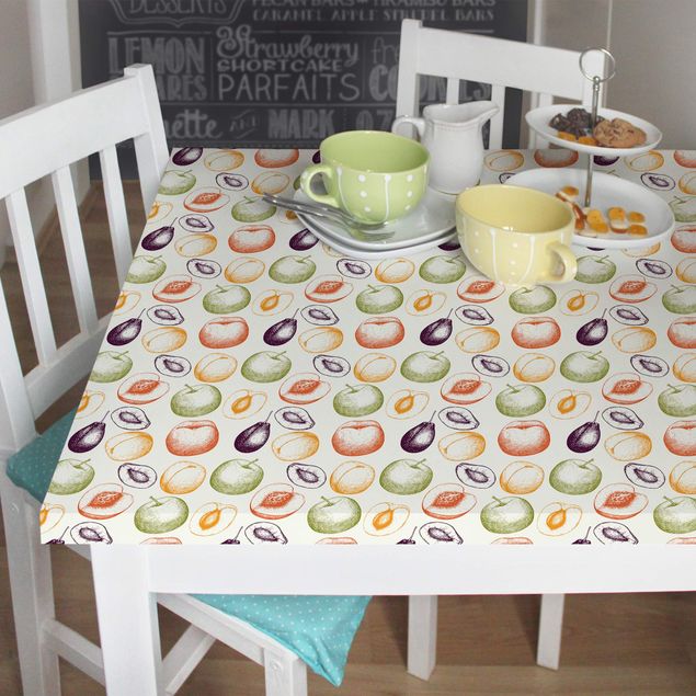 Möbelfolien matt Handgezeichnetes Obst Küchen-Muster