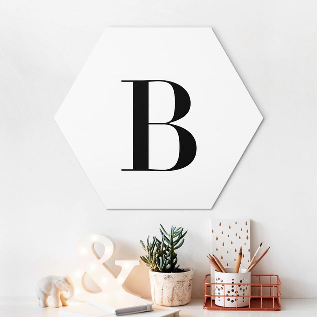 Wandbilder Buchstaben Buchstabe Serif Weiß B