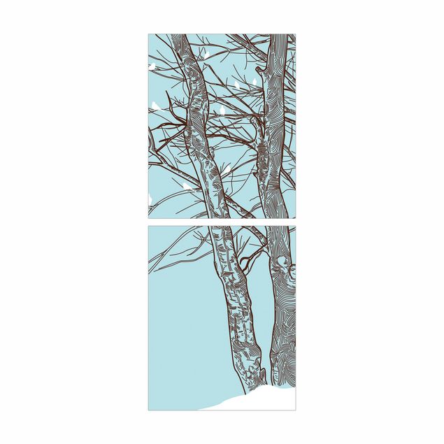 Möbelfolie für IKEA Billy Regal - Klebefolie Winterbäume