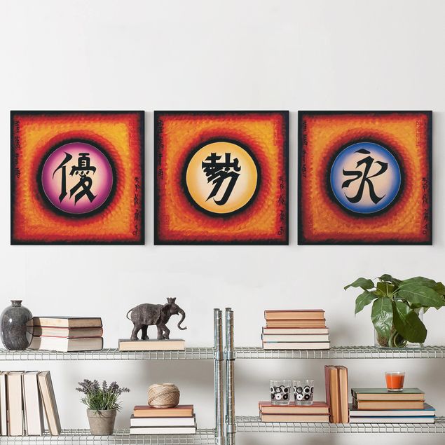 Wanddeko Küche Chinese Signs Trio