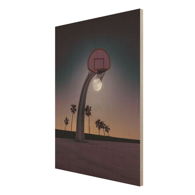 Wandbilder Basketball mit Mond
