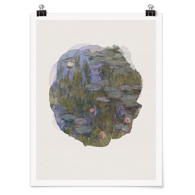 Wandbilder Landschaften Wasserfarben - Claude Monet - Seerosen (Nympheas)