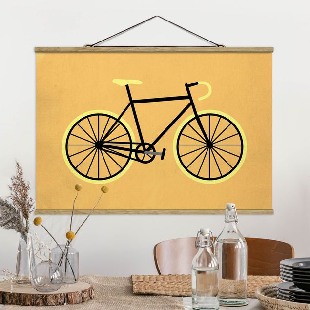 Wanddeko Küche Fahrrad in Gelb