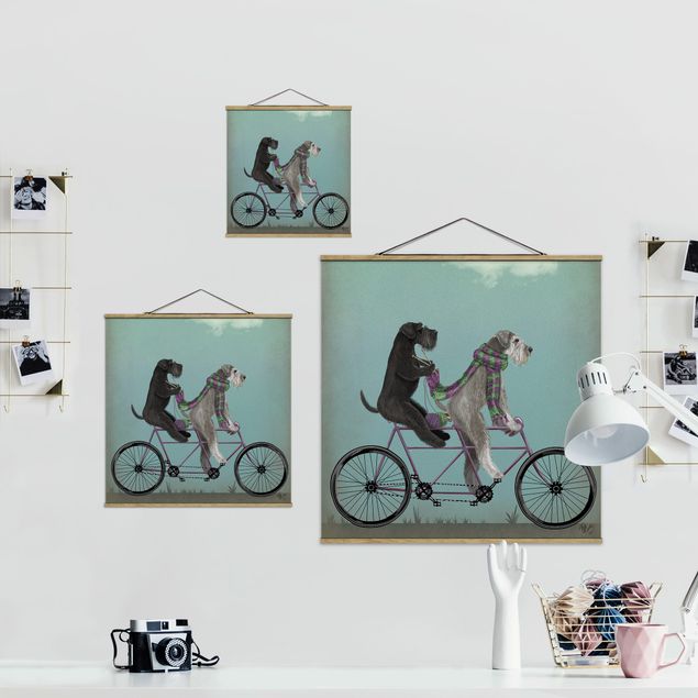 Wandbilder Tiere Radtour - Schnauzer Tandem