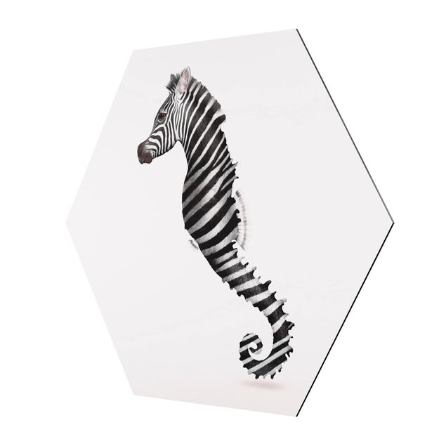 Wandbilder Modern Seepferdchen mit Zebrastreifen