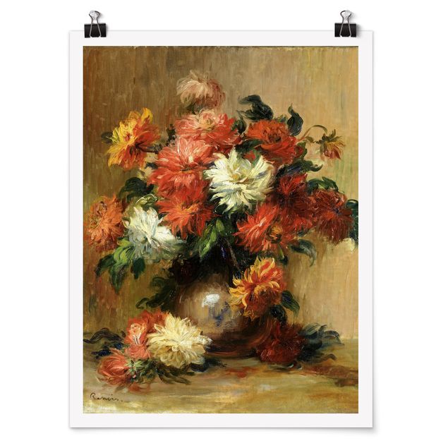 Poster Blumen Auguste Renoir - Stillleben mit Dahlien