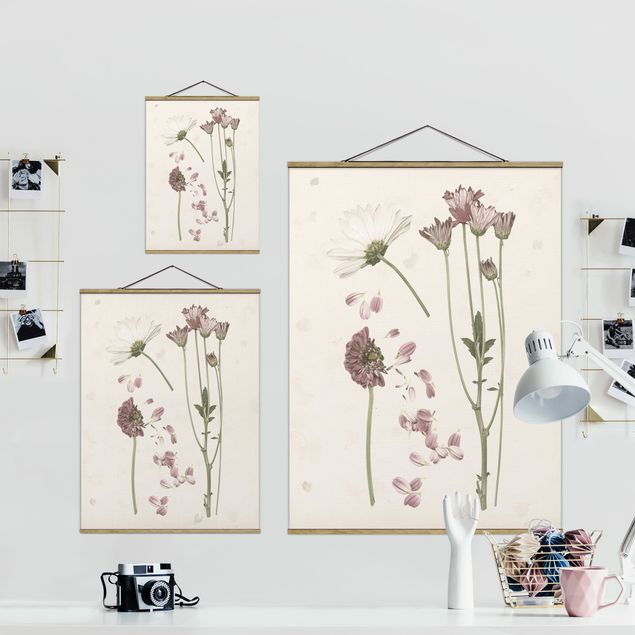 Stoffbild Herbarium in rosa II