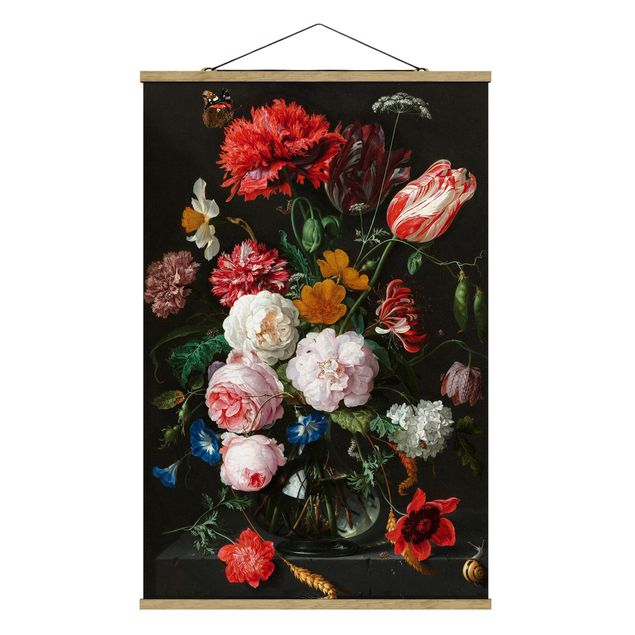 Wandbilder Blumen Jan Davidsz de Heem - Stillleben mit Blumen in einer Glasvase