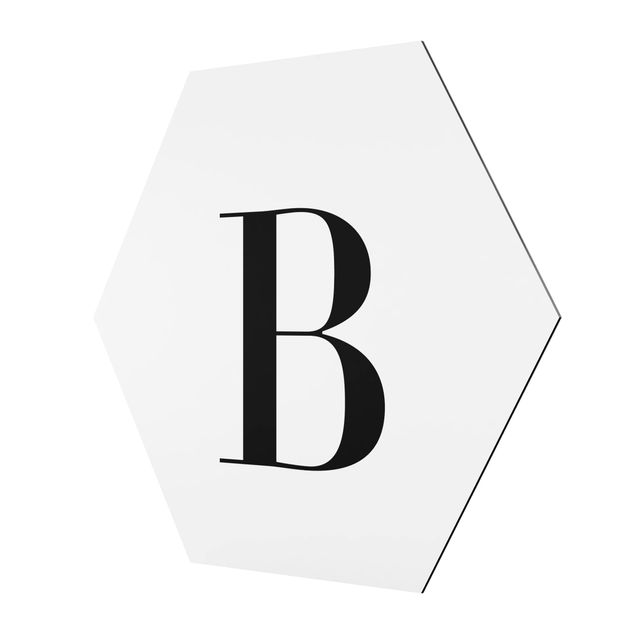 Hexagon Bilder Buchstabe Serif Weiß B