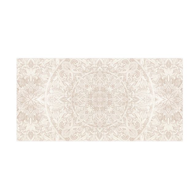 Moderner Teppich Mandala Aquarell Muster Ornament beige