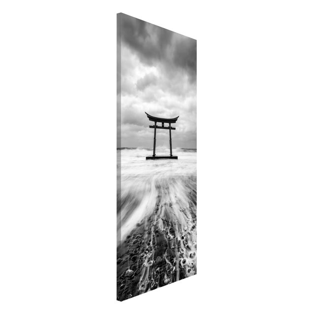 Magnettafel - Japanisches Torii im Meer - Panorama Hochformat