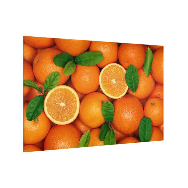 Spritzschutz Glas - Saftige Orangen - Querformat - 3:2