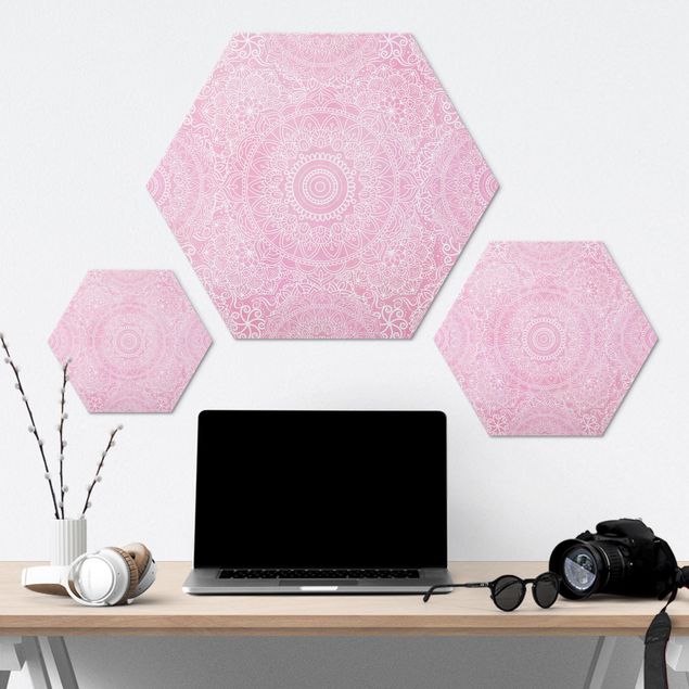 Bilder Hexagon Muster Mandala Rosa
