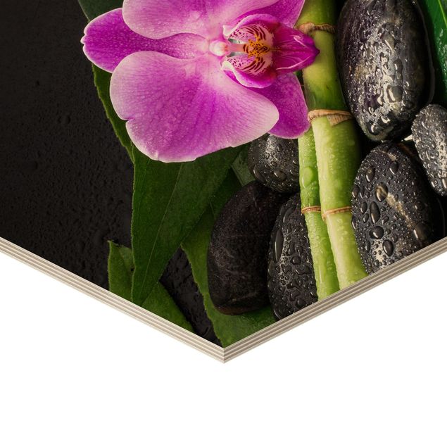 Uta Naumann Bilder Grüner Bambus mit Orchideenblüte