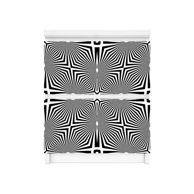 Klebefolien Schwarz-Weiß Abstraktes Ornament Schwarzweiß