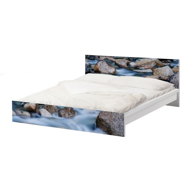 Möbelfolie für IKEA Malm Bett niedrig 180x200cm - Klebefolie Fluss in Kanada