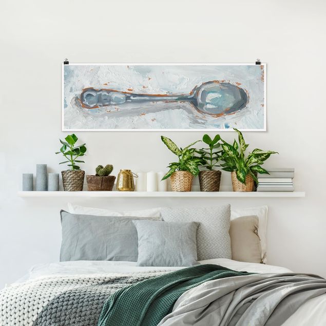 Wandbilder Grau Impressionistisches Besteck - Löffel