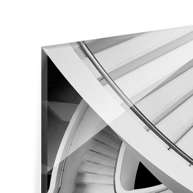 Spritzschutz Glas - Schwarz Weiße Treppenarchitektur - Querformat 2:1