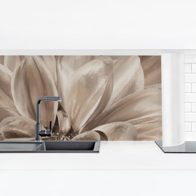Küchenrückwand Folie selbstklebend Bronzener Dahlientraum