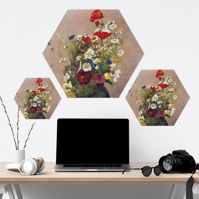 Kunstdrucke kaufen Odilon Redon - Blumenvase mit Mohn