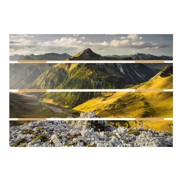 Wandbilder Berge und Tal der Lechtaler Alpen in Tirol