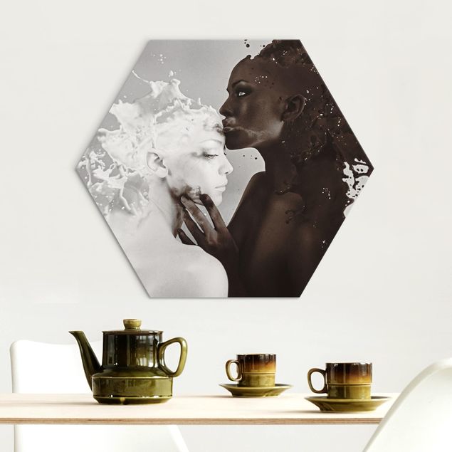 Wandbilder Kaffee Milch & Kaffee Kuss