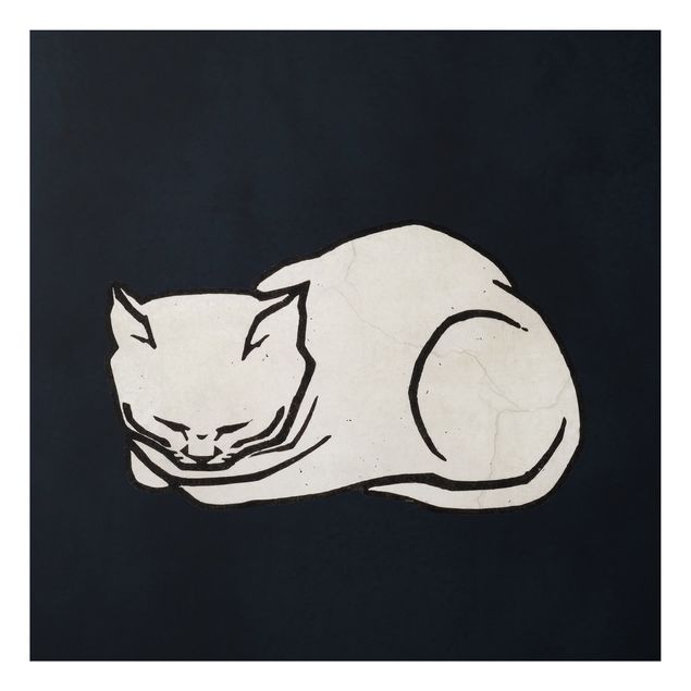 Wandbilder Katzen Schlafende Katze Illustration
