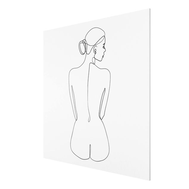 Wandbilder Akt & Erotik Line Art Akt Frau Rücken Schwarz Weiß
