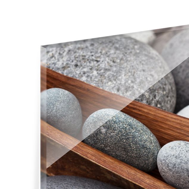 Glas Spritzschutz - Stillleben mit grauen Steinen - Quadrat - 1:1