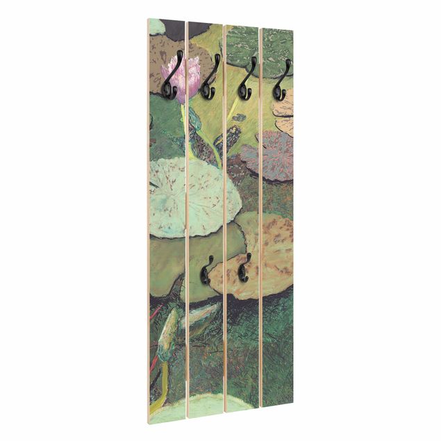Wandgarderobe mit Motiv Seerose mit Blättern III