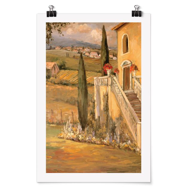 Wandbilder Modern Italienische Landschaft - Haustreppe
