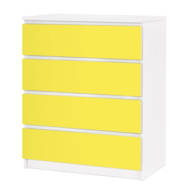 Möbelfolie für IKEA Malm Kommode - selbstklebende Folie Colour Lemon Yellow
