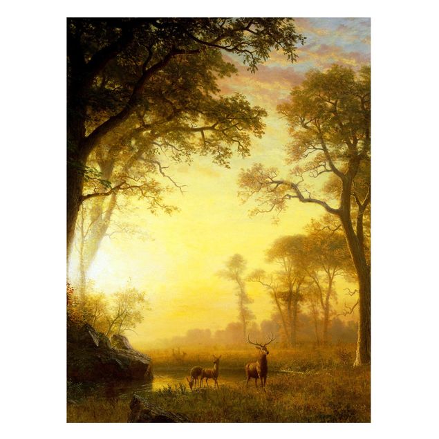Kunststil Romantik Albert Bierstadt - Sonnenbeschienene Lichtung