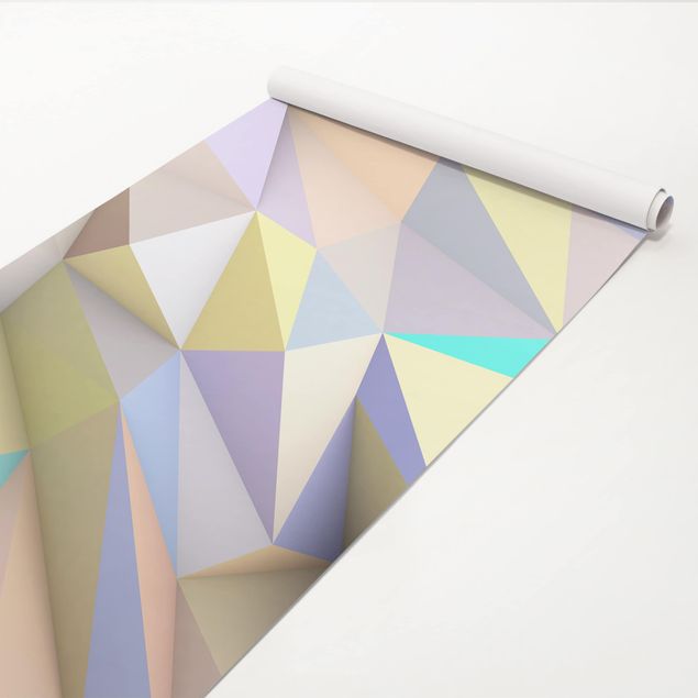 Klebefolien selbstklebend Geometrische Pastell Dreiecke in 3D