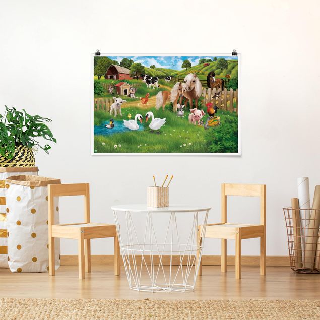 Wandbilder Pferde Tiere auf dem Bauernhof