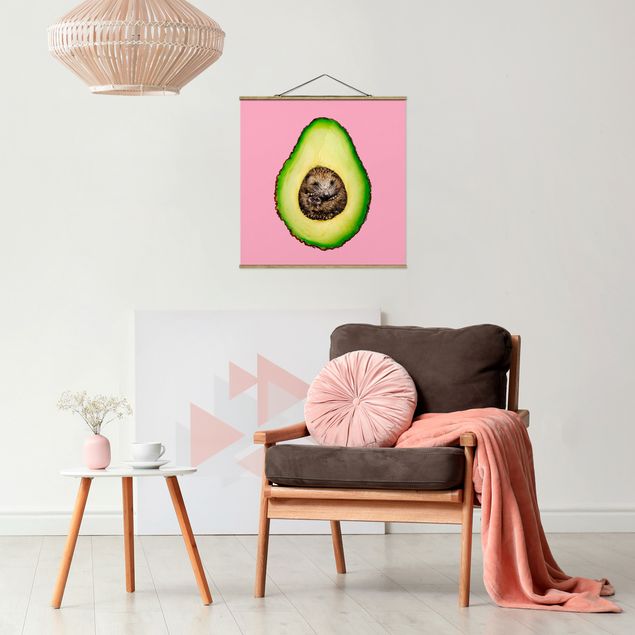 Wandbilder Kunstdrucke Avocado mit Igel
