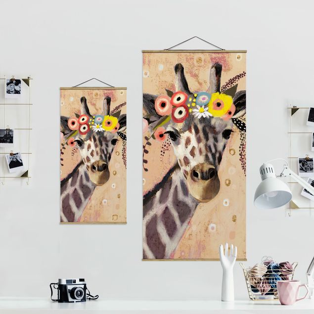 Stoffbilder Klimt Giraffe