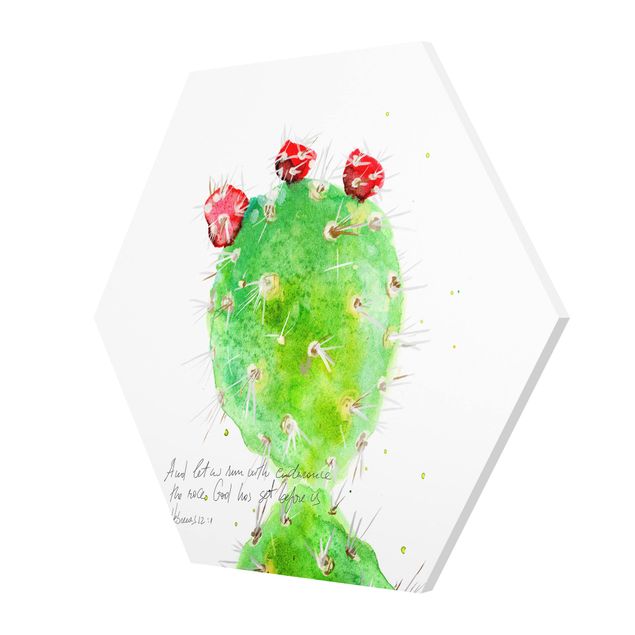 Wandbilder Grün Kaktus mit Bibelvers IV