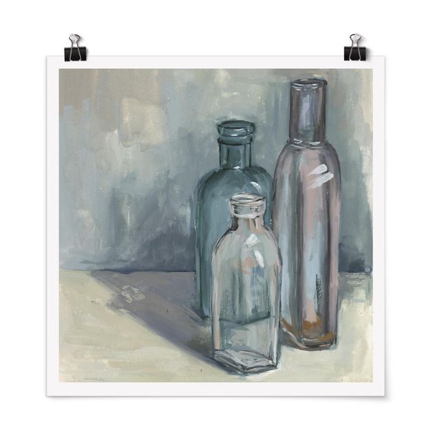 Wandbilder Modern Stillleben mit Glasflaschen I